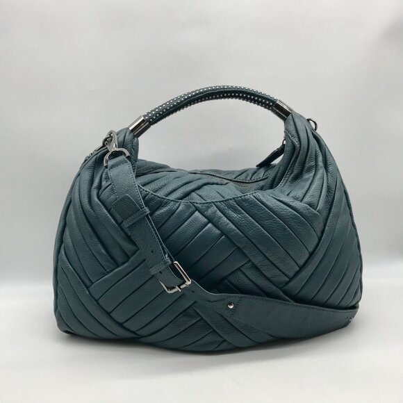 Kenneth Cole Blue Quilted Leather Hobo Bag - Picture 2 of 11